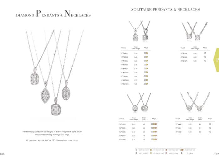 18ct White Gold and 18ct Yellow Gold Diamond Solitaire Pendants and Necklaces Ilkley 71